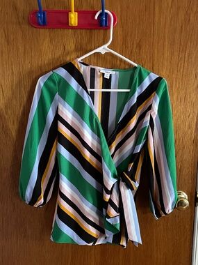Bar III multicolor striped blouse